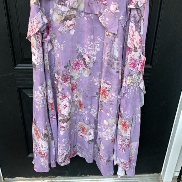 NWT Sundance Women's Floral Gathered Lilacs Dress lavender ruffles size X-LARGE - Picture 2 of 11